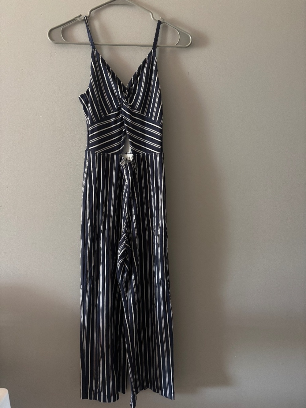 Hollister blue and white stripped jumpsuit